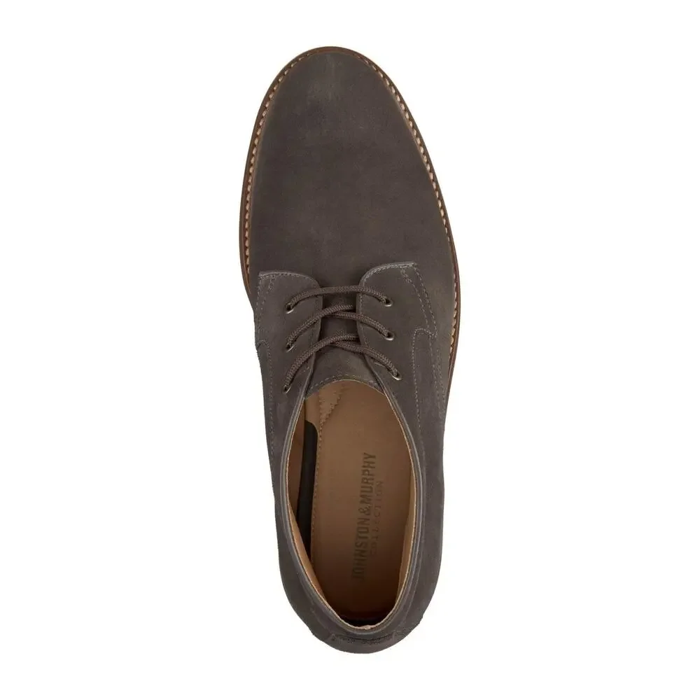 JOHNSTON & MURPHY WELCH CHUKKA BOOT LACE-UP DRESS CASUAL BOOT, GRAY SUEDE, 8.5 M